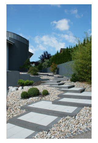 photo chemin avec dalles